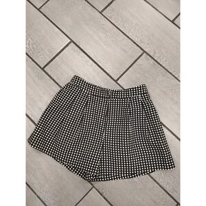DO BE Black White Polka Dot High‎ Waist Pleated Shorts Size S